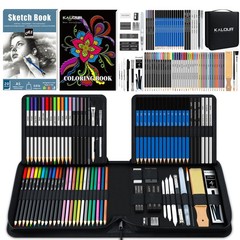 KALOUR 82 Pack Drawing Sketching Kit, Pro Art Supplies with Sketchbook, Inclu…
