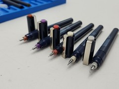 Lot of 5 Staedtler Mars-700 Technical Pens 0.8mm 0.6mm 0.2mm 0.1mm & UF Set READ