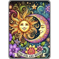 Sun and Moon Diamond Art Painting Kits for Adults, Tarot 5D Diamond Painting