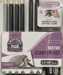 ArtSkills Sketch Starter Set 45 Sheets Pencils 5.5″ X 8″ & 8 Watercolor Pencils