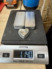 ZAMACK 3 Handmade Zinc Alloy Ingots for casting, jewelry making. 1 lb 14 oz.