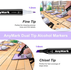 Alcohol Markers, 80 Colors Dual Tip Art Coloring Markers Set