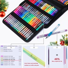 Gel Pens for Adult Coloring Books, 160 Pack Artist Colored Gel Pen with 40% M…