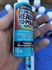 (2) Decoart Fluid Art Ready To Pour Acrylic Tropical Blue 4 Oz 2 Bottles