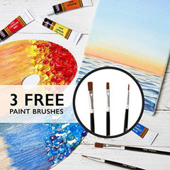 Acrylic Paint Set Canvas Art Paints 24 Colors Perfect Paint Finish (0.41oz,12 ml