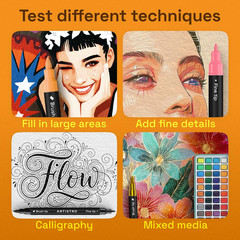 ARTISTRO 36 Acrylic Paint Markers – Paint Pens for Drawing – For Fabric, Rock, G