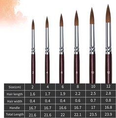 Kolinsky Watercolor Brush Set Pure Kolinsky Sable Hair Pointed round Art Paintbr