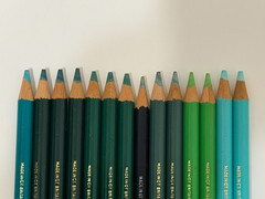 Derwent Rexel Cumberland Colored Pencils Lot of 13 Vintage Green Blue Tones