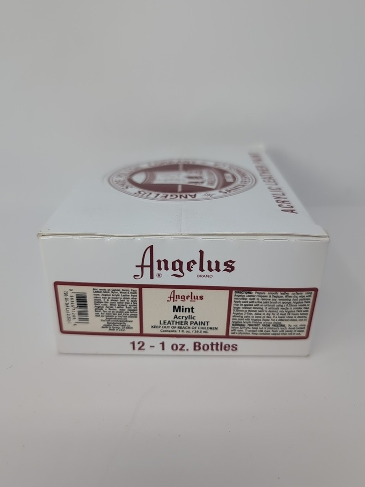 (12) 1 Oz Bottles Of Angelus Acrylic Leather Mint Paint New