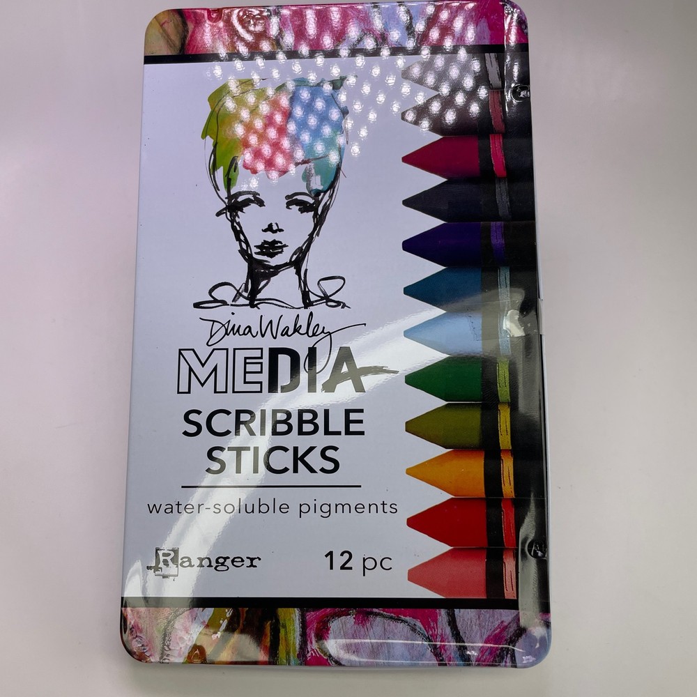 Dina Wakley Media Scribble Sticks Set 2 – 12 Water-Soluble Pigments MDA60161