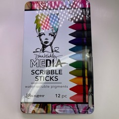 Dina Wakley Media Scribble Sticks Set 2 – 12 Water-Soluble Pigments MDA60161