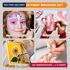 15 Pcs Miniature Brush Dry Brushes, Detail Paint Brushes for Acrylic Oil Waterco