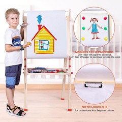 Ragstone Kids Easel Child Easel with Paper roll Double Sized Blackboard Chalk…