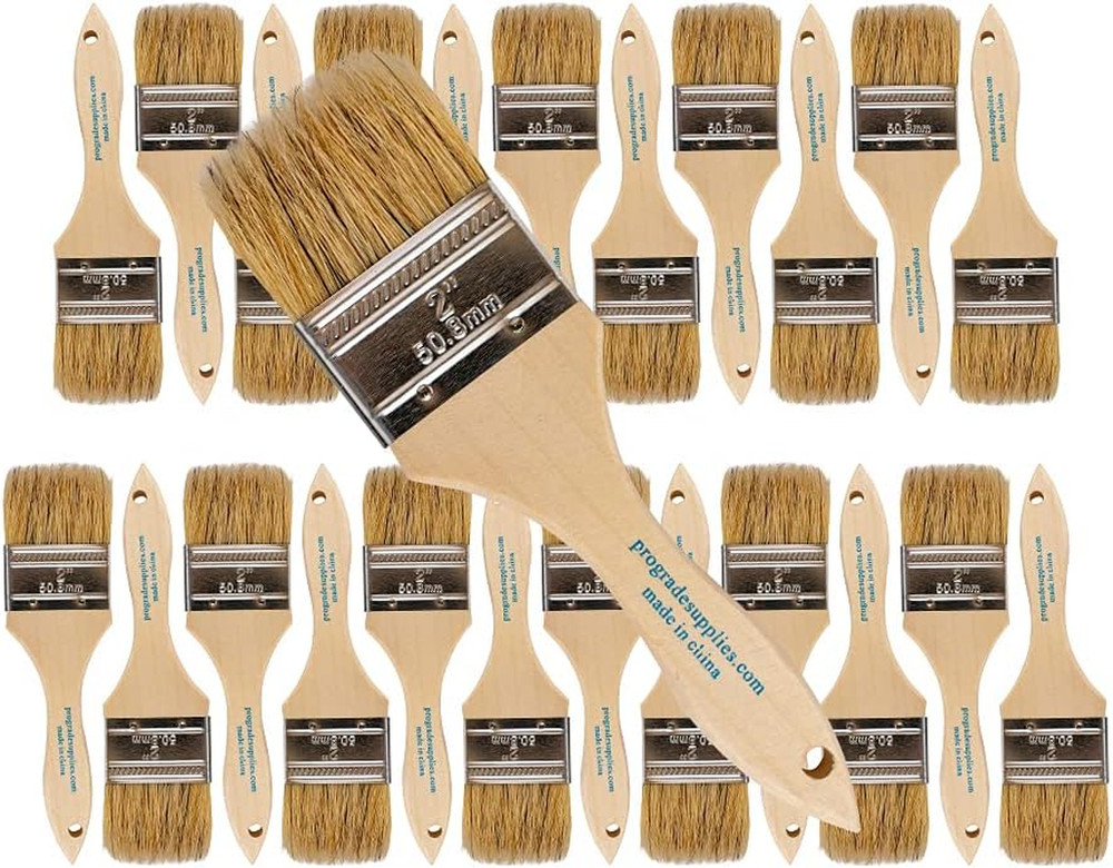 Chip Paint Brushes – 24-Pack – 2″ Chip Brushes for Paints, Stains, Varnishes, Gl