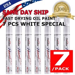 7Pc Waterproof Permanent White Paint Marker Pen For Car Tire Tread Rubber Metal