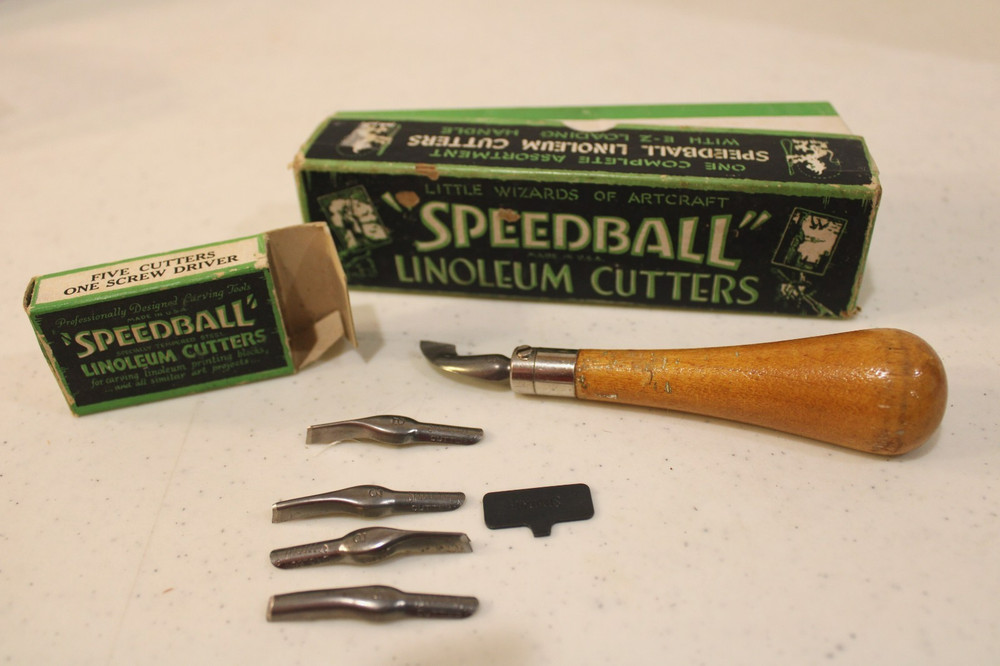 Vintage Speedball Linoleum Cutter No. 1 Boxed with Blades