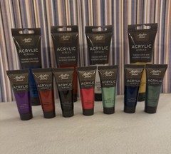 MASTERS TOUCH ACRYLIC PAINT-INTENSE COLORS-4 TUBS 4.1 FL.-7 TUBES-0.74 FL.OZ NEW