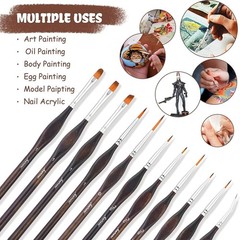 Miniature Paint Brushes, 11pcs Micro Detail Paint Brushes for Model, Paint by…