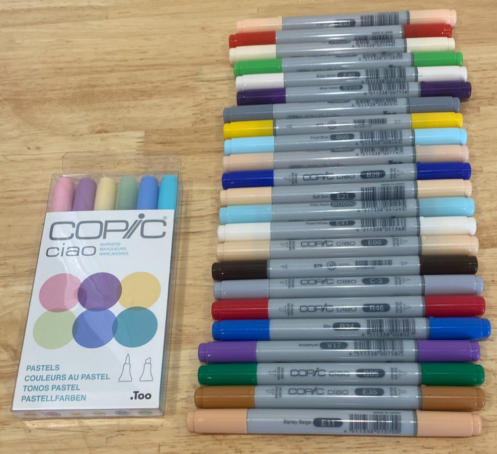 COPIC CIAO TOO 29 Colors set Colored Marker New dual tipped no duplicates