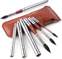 Squirrel Hair Travel Watercolor Brushes, 3pcs Natural Soft Squirrel Mop Round F