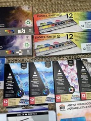 LOT of 296 Daniel Smith, Arteza, Winsor & Newton Watercolor Paints & Paper NEW
