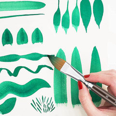 Sable Watercolor Brushes Professional, 7Pcs Sable Brush Set Variety Shapes with