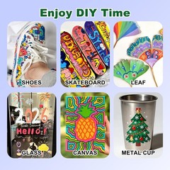 Dual Tip Acrylic Paint Markers 24 Colors Art Paint Markers for Rock Painting