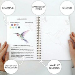 Beautiful Watercolor Workbook for Beginners – Relaxing 6.5 x 9 inches, Multi