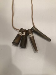 4 Antler Tips Polished Drilled Numbered