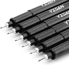Water Resistant Ultra Fine Tip Black Ink Pens for Artists and Writers