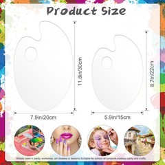 2 Pcs Clear Acrylic Paint Palettes 11.8 x 7.9 and 9.8 x 5.9 Inch Set