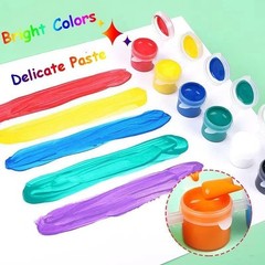 20 Pack Mini Acrylic Paint Set – 12 Color Strips & 40 Brushes for Kids & Adults,