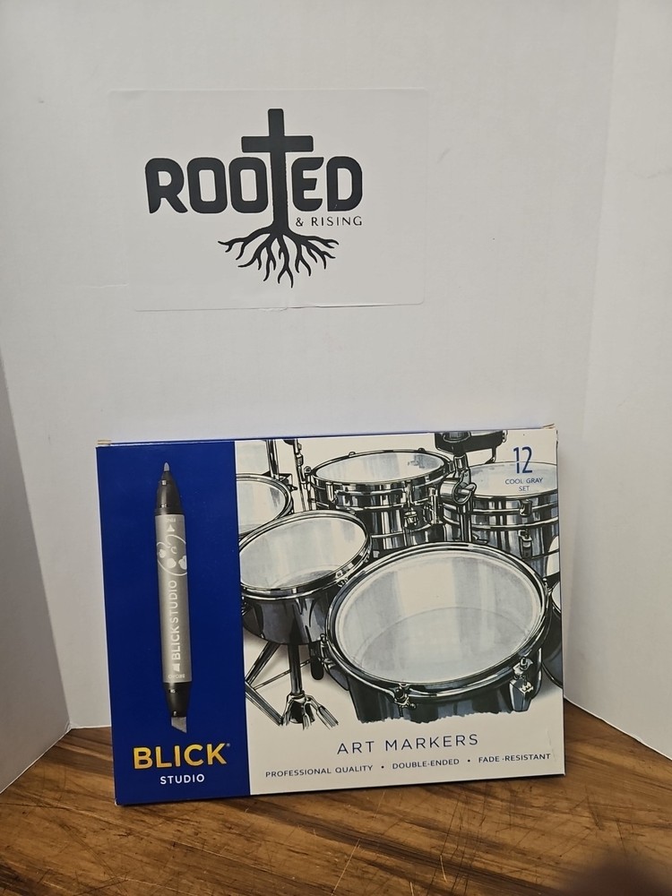 NEW Blick Studio Marker Set Cool Gray Colors Set of 12 Double-Ended