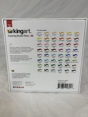 Kingart Pro Coloring Brush Pens 48-Pack Vivid Colors Blendable