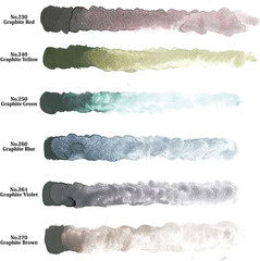 GANSAI TAMBI GRAPHITE COLORS, 6 Colors Set, Watercolor Paint for Professional, f