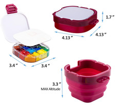 Airtight Watercolor Palette (16-Well) with Lid & PINK Collapsible Brush Basin