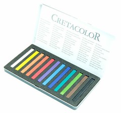 Cretacolor Pastellcarre Carre Hard Chalk Pastels Set 12 Brilliant Colors