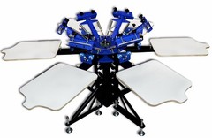 6 Color 6 Station Screen Printing Machine Screen & Platen Rotating Press Kit