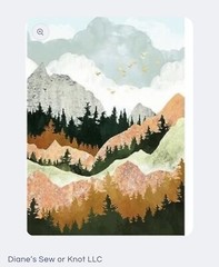 Diamond Dots Painting Kit 30 x 40 cm Landscape Clouds Mountains Trees