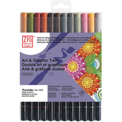 ZIG Art & Graphic Twin Pen 12 Colour Set “Muted”