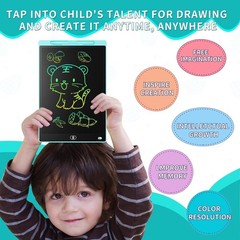 LCD Writing Tablet 8.5In Colorful Doodle Board, Blue, 2 Pack, Kids Drawing