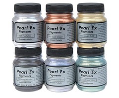 Jacquard Pearl Ex Pigment Powder 6 Color Set 0.5oz Jar for Watercolor, Calligrap