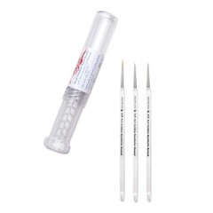 AIT Art Round Paint Brushes, Pack of 3, Miniature Sizes 20/0, 10/0, 3/0, Acry…