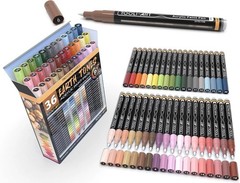 Quick Drying 36 Pack Earth Tone Acrylic Markers – Multi-Surface Art Set