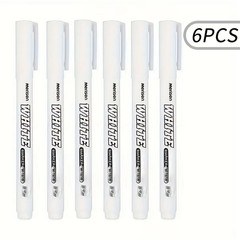 3/6pcs White Waterproof Permanent Paint Marker Pens for Metal Wood Fabric