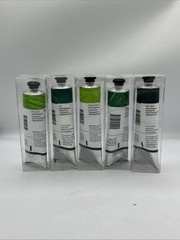 Tusc & Pine Artist Oil Paint Set of 5 – 150ml Tubes Assorted Greens 750ml Total