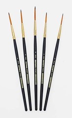 5Pc Long Hair Liner Brush Set Fine Detail Outlining for Acrylic Watercolor & Ink