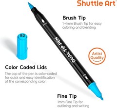Dual Tip Brush Marker Pens, 25 Colors Water-based Ink, Fine and Brush Tip Mar…