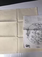 Paint By Number Butterfly With Flowers #9038 Fabric VTG Cameo VTG Instruction