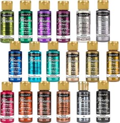 DecoArt Metallic Acrylic Paint Set 18 Popular Colors